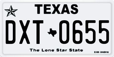 TX license plate DXT0655