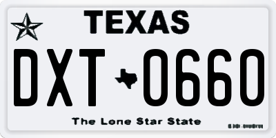 TX license plate DXT0660
