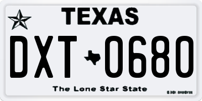 TX license plate DXT0680