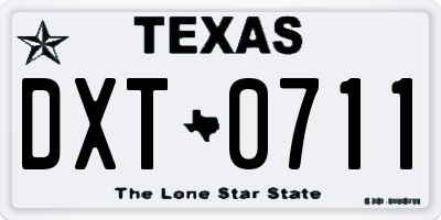 TX license plate DXT0711
