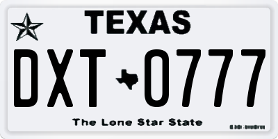 TX license plate DXT0777