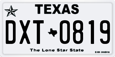 TX license plate DXT0819