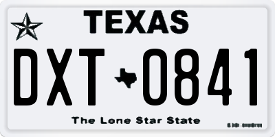 TX license plate DXT0841