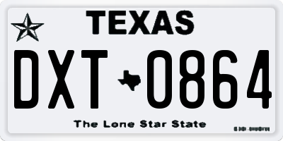 TX license plate DXT0864