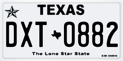 TX license plate DXT0882