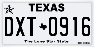 TX license plate DXT0916