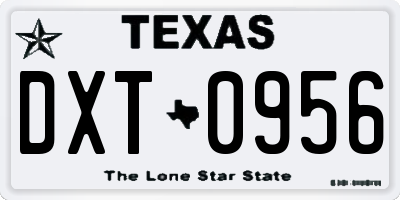 TX license plate DXT0956