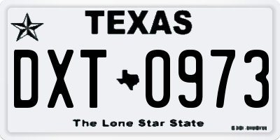 TX license plate DXT0973