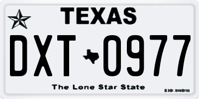 TX license plate DXT0977