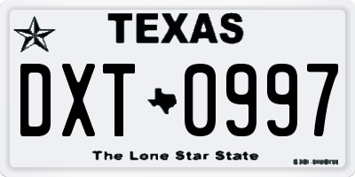 TX license plate DXT0997
