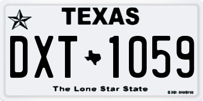 TX license plate DXT1059