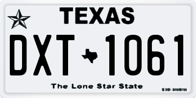TX license plate DXT1061