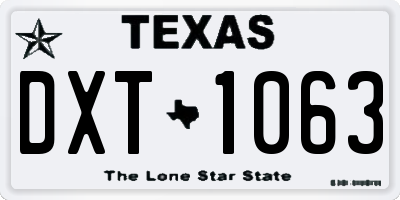 TX license plate DXT1063
