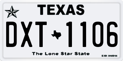 TX license plate DXT1106