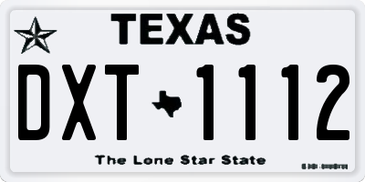 TX license plate DXT1112