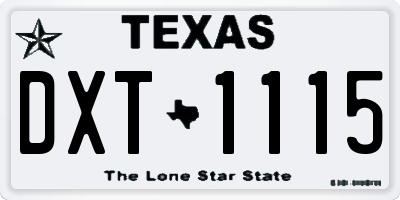 TX license plate DXT1115