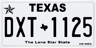 TX license plate DXT1125