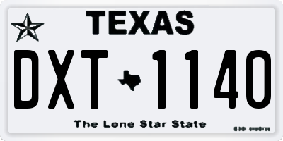 TX license plate DXT1140