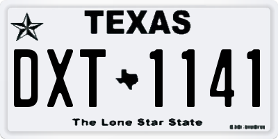 TX license plate DXT1141