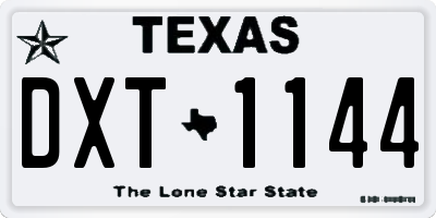 TX license plate DXT1144
