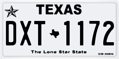 TX license plate DXT1172