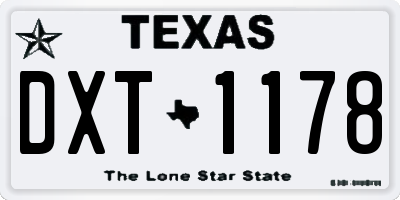 TX license plate DXT1178