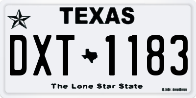 TX license plate DXT1183