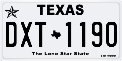TX license plate DXT1190