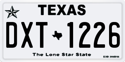 TX license plate DXT1226