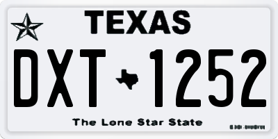 TX license plate DXT1252