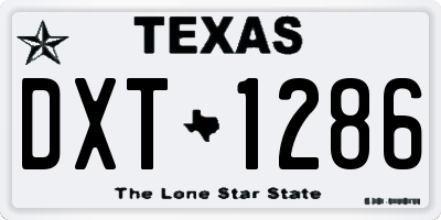 TX license plate DXT1286