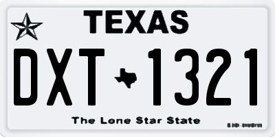 TX license plate DXT1321
