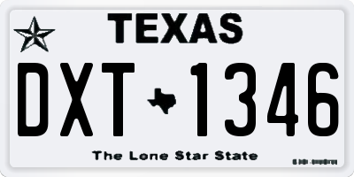 TX license plate DXT1346