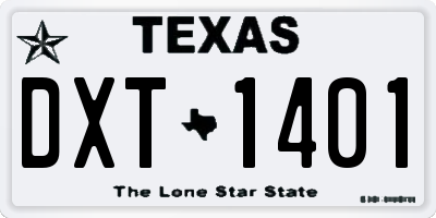 TX license plate DXT1401