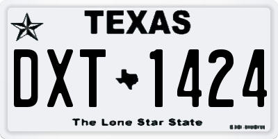 TX license plate DXT1424