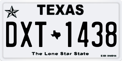 TX license plate DXT1438