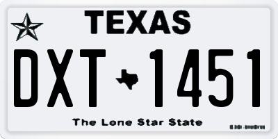 TX license plate DXT1451