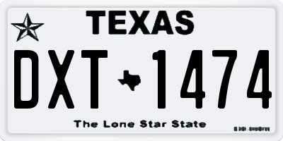 TX license plate DXT1474