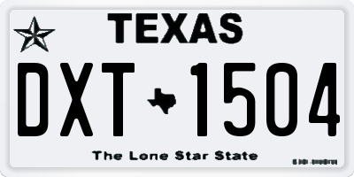 TX license plate DXT1504