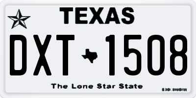 TX license plate DXT1508