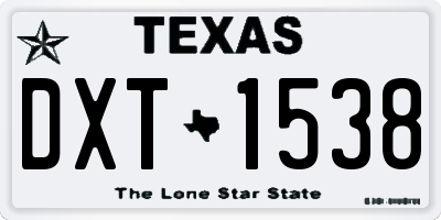 TX license plate DXT1538