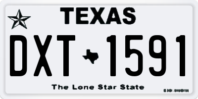 TX license plate DXT1591