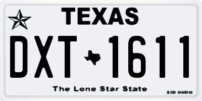 TX license plate DXT1611