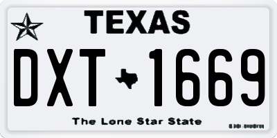 TX license plate DXT1669