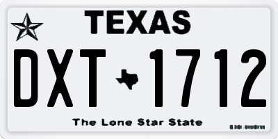 TX license plate DXT1712