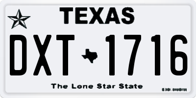 TX license plate DXT1716