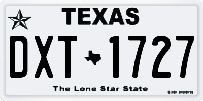 TX license plate DXT1727