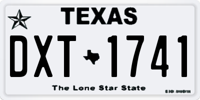 TX license plate DXT1741
