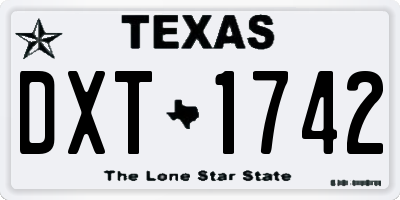 TX license plate DXT1742