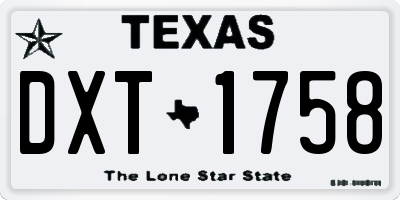 TX license plate DXT1758